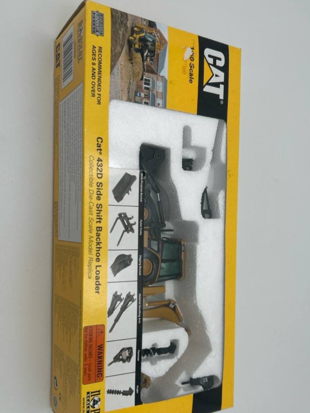 Norscot CAT 432D Backhoe Loader 1:50 Diecast #55060 Complete